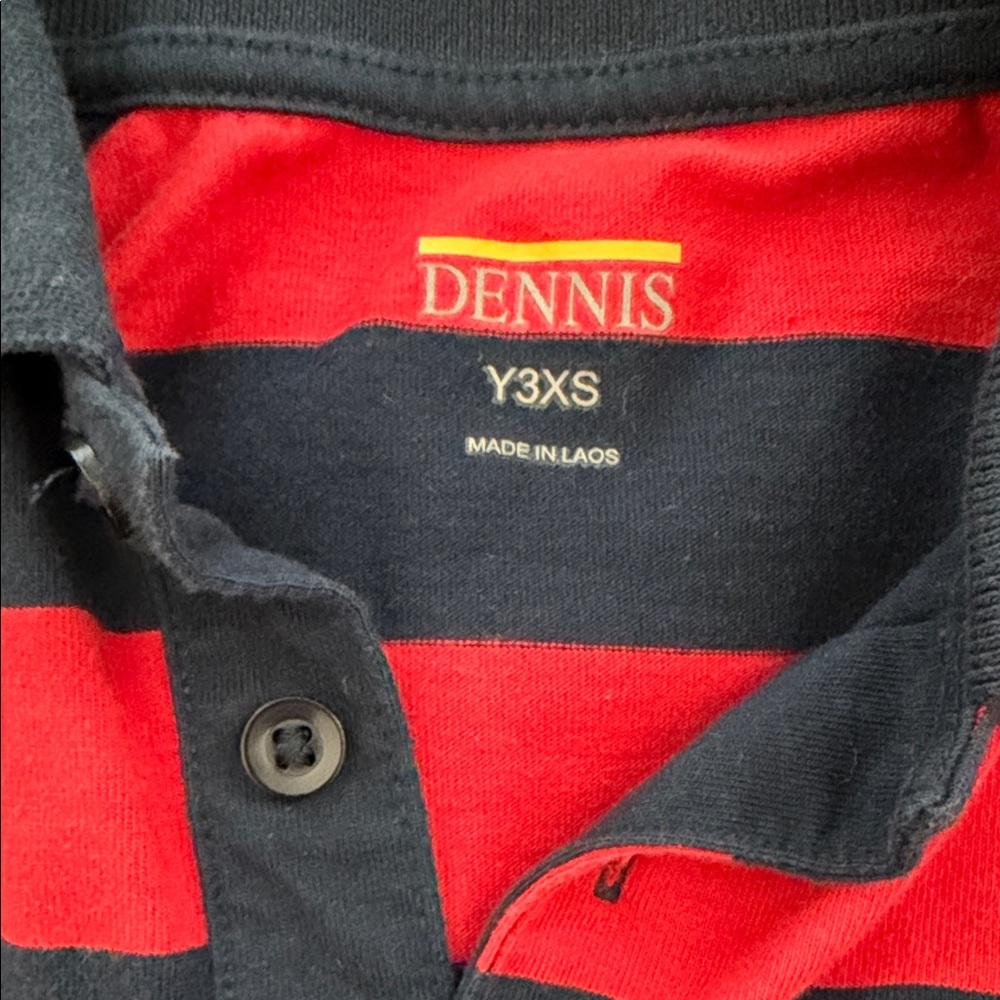 Primrose School Uniform Red and Navy Striped Polo and Tee Set - Picture 3 of 5
